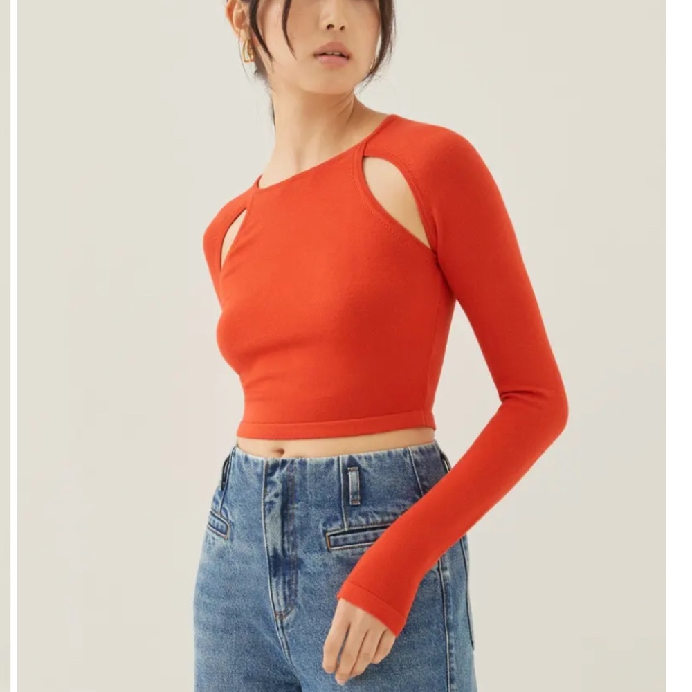 030 LOVE BONITO 'Maudi' Knit Fitted Crop Top NWT